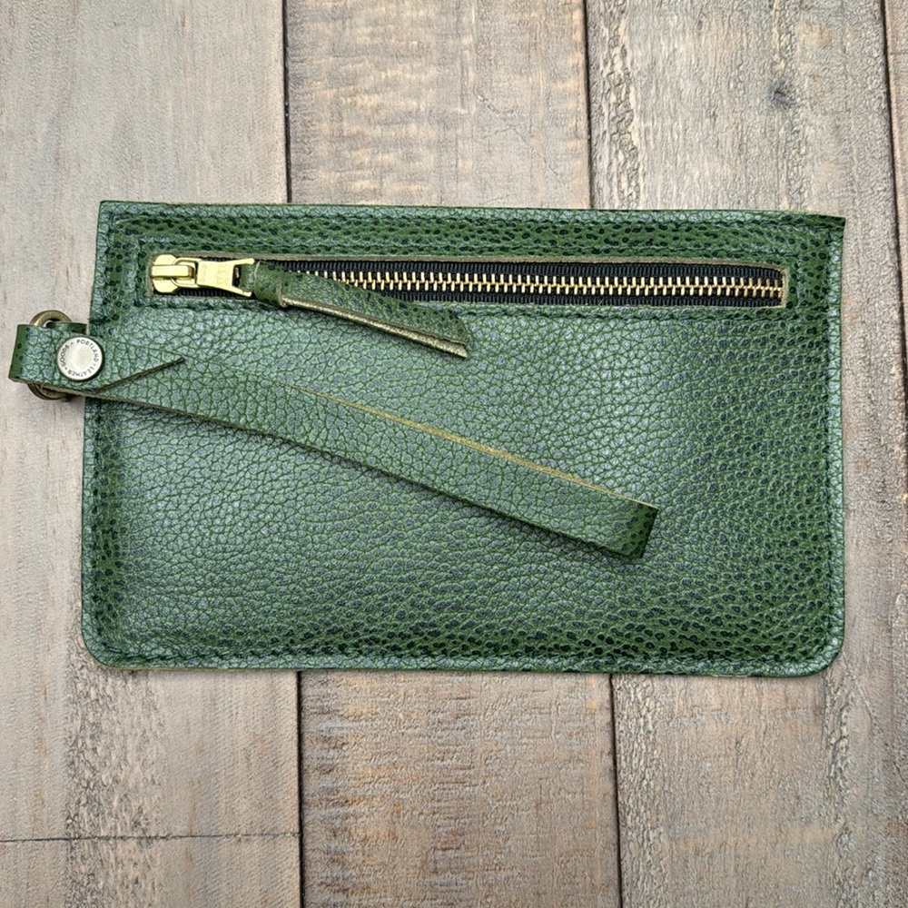 Portland Leather Goods Avocado Green Adriana Pouch Wristlet